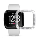 Double Row Diamond Bling Case For Fitbit Versa Cover-Silver