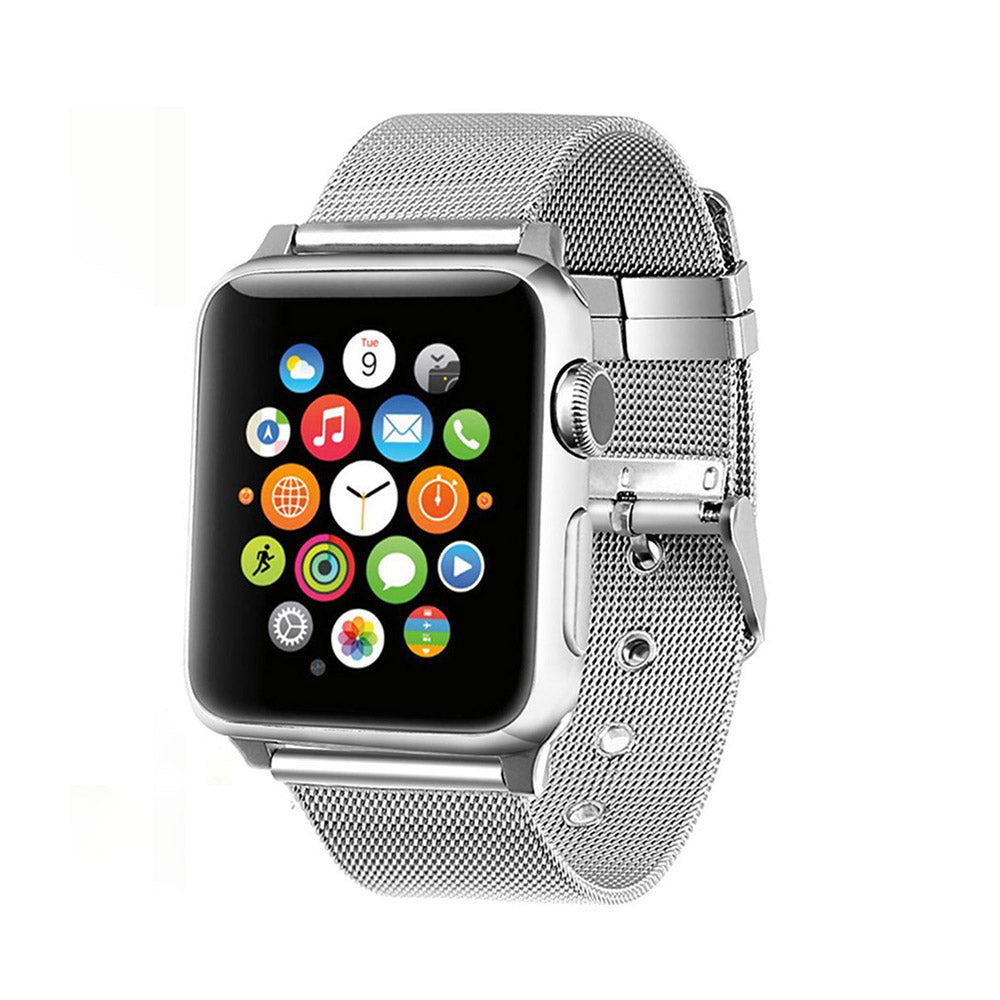 Buckle Metal Mesh Watch Watch Band For Apple Watch SE/6/5/4/3/2/1(Silver)