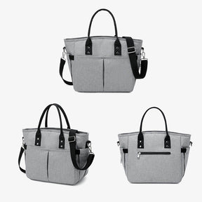 Insulated Lunch Bags Large Tote Adult Lunch Box with Shoulder Strap Side Pockets - Gray