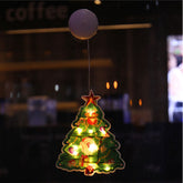 Lighted Window Ornament for Christmas Bettery Operated with Suction Cup-ChristmasTree