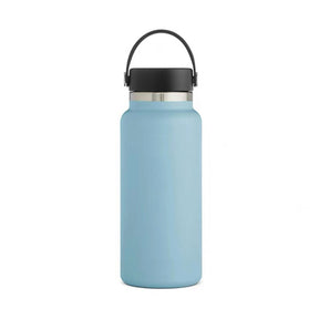 Stainless Steel Thermos Cup Wide Mouth Water Bottle for Outdoor Travel-Rraindrop Blue