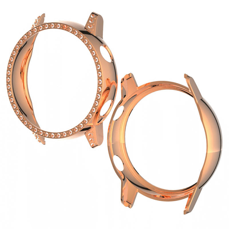 PC Bling Crystal Rhinestone Watch Case Protector For Samsung Galaxy Watch Active 40mm-RoseGold
