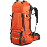 60L Waterproof Lightweight Hiking Backpack with Rain Cover for Climbing Camping-Orange