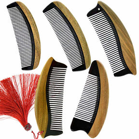 5 Pack Sandalwood Comb for Curly and Straight Hair-B