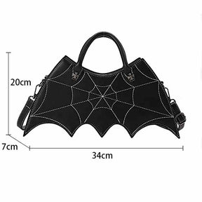 Women Novelty Bat Shoulder Bag Fashion Halloween Handbags-Black