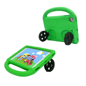 Wheel iPad Case For iPad Mini 1/2/3/4/5 Shockproof Stand Cover With Handle Stand-Green