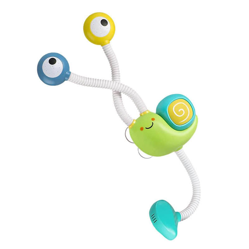 Toddler Bath Toys Electric Shower Snail Double Sprinkler for 18M and up-Battery/Green