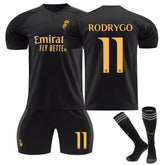 Real Madrid Second Away Jersey RODRYGO #11 Soccer Jersey Kids Adult 3Pcs Jersey Kits