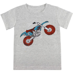 Little Boys Summer Pajamas 2 Pieces Cotton Toddler Sleepwear for Boys Size 2-7T-Motorcycle