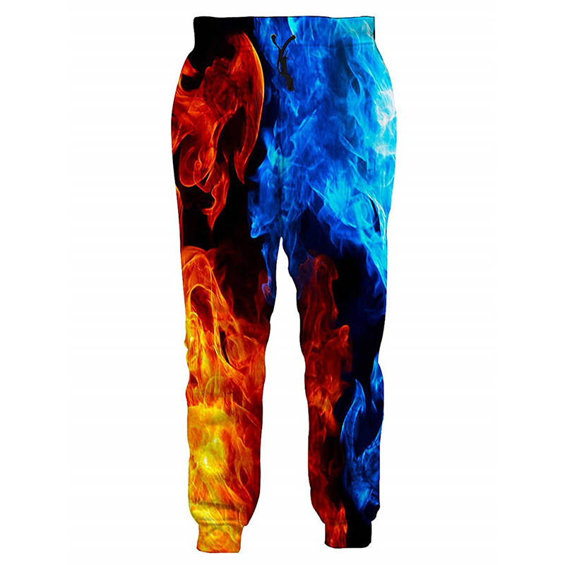 Boys Jogger Pants Funny 3D Graphic Sweatpants Athletic Sports Pants for Kids-Flame