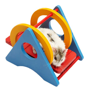 Wooden Rainbow Play Bridge Hamster Exerise Toys-Colorful