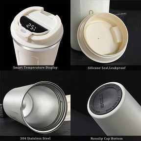 510ML Smart Travel Coffee Mug 304 Stainless Steel LED Display-GradientGreen