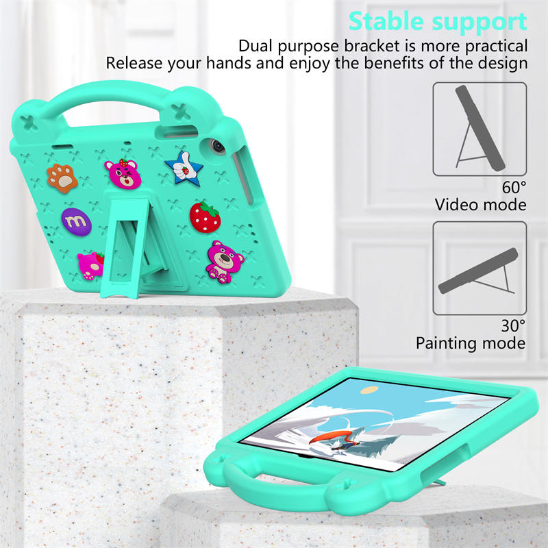 Strawberry Tablet Case with Handle Stand Full Protection Cover for Huawei MatePad T10s 10.1/ T10 9.7 Inch-MintGreen