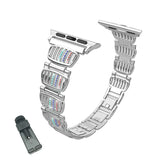 BM White Diamond + Color Diamond Apple Watch Band Stainless Steel Wristbands for Apple IWatch Series 1/2/3/4/5/6/SE For Women-Silver