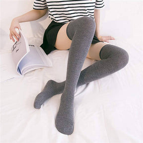 6 Packs E Womens Long Solid Color Socks Over Knee Thigh High Socks Warm Stocking