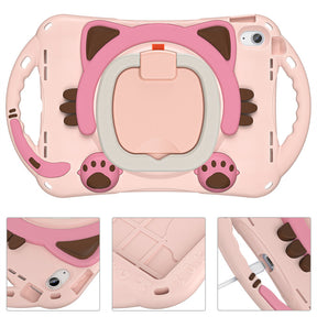 Cat Tablet Case For iPad 10th Kids Friendly with Handle Stand-Pink