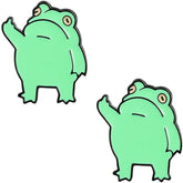 2Pcs Cartoon Cute Frog Brooch Backpack Decoration