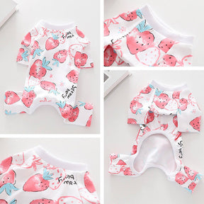 2 Pcs Puppy Pajamas Summer Breathable Cute 4 Legs Onesies for Small Dog