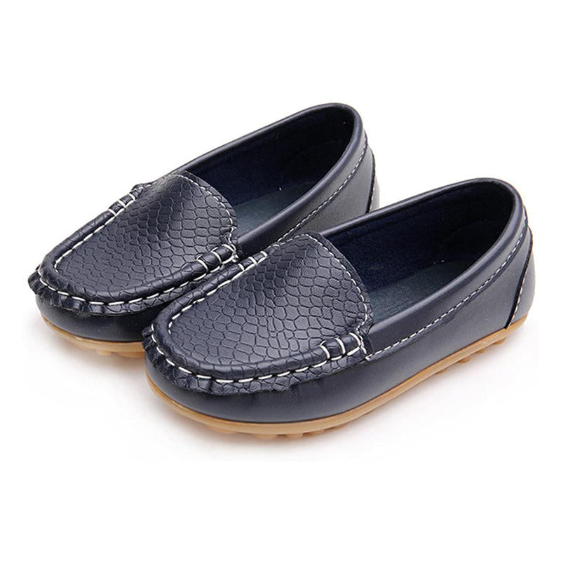 Casual Toddler Flat Shoes Boys Girls Soft Slippery Loafers-DeepBlue