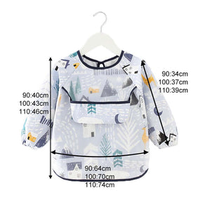 Kids Waterproof Art Smock Cartoon Long Sleeve Aprons with Bib-Jungle Hut