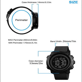 Digital Sports Watch Back Light Watch-Blue