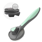 Cat Dog Grooming Brush Pet Self Cleaning Shedding Massage Combs-Green