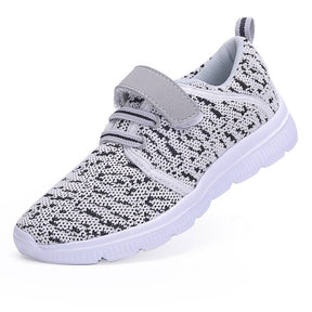 Kids Lightweight Breathable Running Sneakers Sport Casual Shoes for Boys Girls-Grey