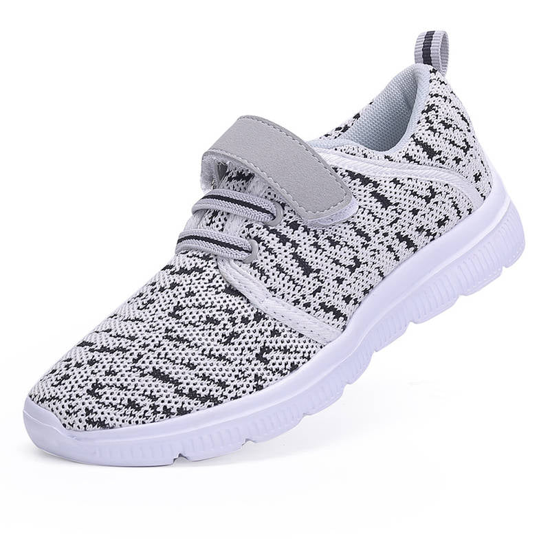 Kids Lightweight Breathable Running Sneakers Sport Casual Shoes for Boys Girls-Grey