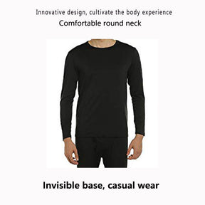 Men's Ultra Soft Autumn And Winter Thermal Underwear Fleece Lined Pajamas-Gray