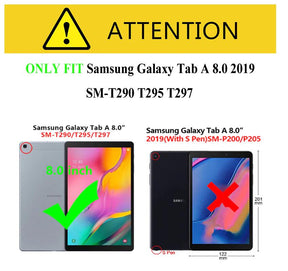 Morandi Tablet Case For Samsung Galaxy Tab A 8.0 T290/T295 2019 Kids Safe Shockproof Protective Cover With Kickstand+Strap-Emerald Green