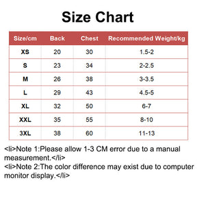 2 Pcs Puppy Shirts Apple Printed Cotton Thicken Warm Tee for Winter