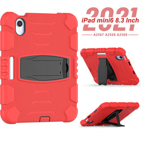 KingKong iPad Case For iPad Mini 6 Three-Layer Hybrid Protective Case With Holder-Red