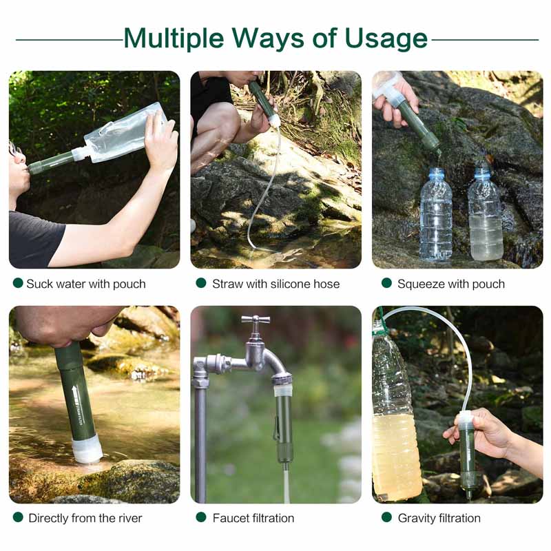 Personal Water Filter Straw Mini Water Purifier for Hiking