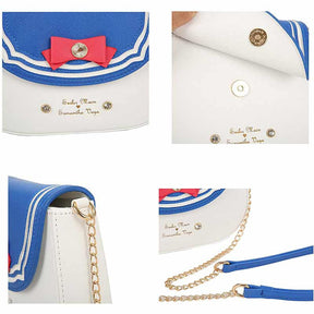 Fashion Kawaii Anime Sailor Moon Cosplay Purse Bow Chain Crossbody Bag-LightBlue