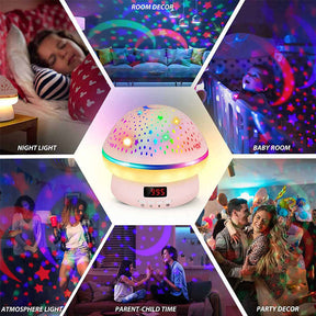 Timing Star Projector Night Light Rotating for Kids With Remote Control-Pink