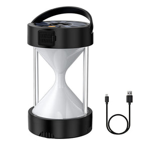 Solar Powered LED Camping Tent Lights with 1800mAh-Black