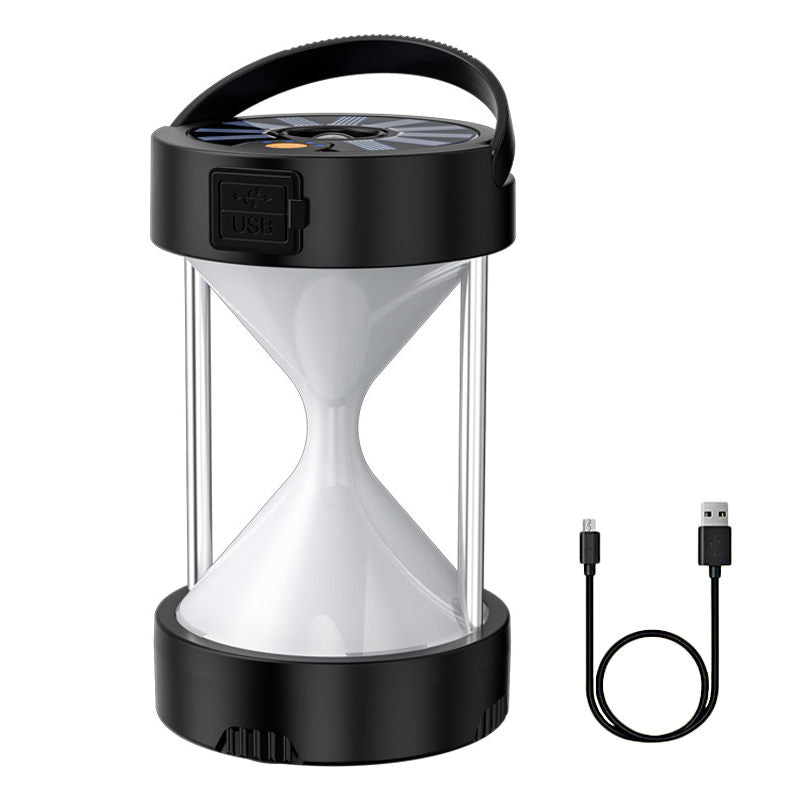 Solar Powered LED Camping Tent Lights with 1800mAh-Black