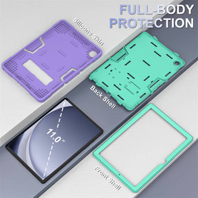 Silicone Tablet Case with Stand for Samsung Galaxy Tab A9 Plus 2023-PurpleGreen