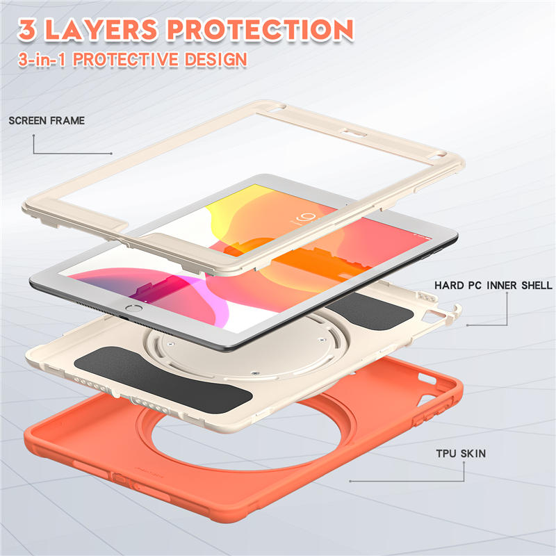 CowKing iPad Case With Handle Grip For iPad 9.7 2018/2017/Pro9.7/Air2/Air1-Orange