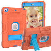 B3 Robot iPad Case Silicone Shockproof Protective Stand Cover For 7.9inch iPad Mini 4/5-Orange&Blue