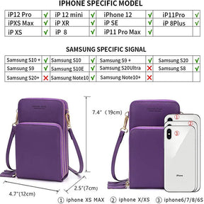 Crossbody Phone Bag for Women Small Shoulder Bag Cell Phone Wallet Purses and Handbags with 14 Credit Card Slots-Purple