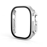 Screen Protector Case with Tempered Glass Film For Apple iWatch 8 Ultra -Silver