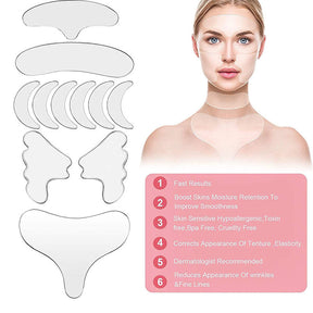 11 Pcs Reusable Silicone Chest Wrinkle Pads Neck Wrinkle Patches Pad