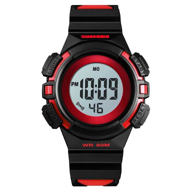 Kids Watches Sport Simple Two-Color Strap LED Electronic Watches-Red