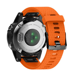 Watch Band For Garmin Fenix  Fenix 5S/ 5S Plus/6S/ 6S Pro Soft Silicone 20mm Replacement Strap Black Steel Buckle-Orange