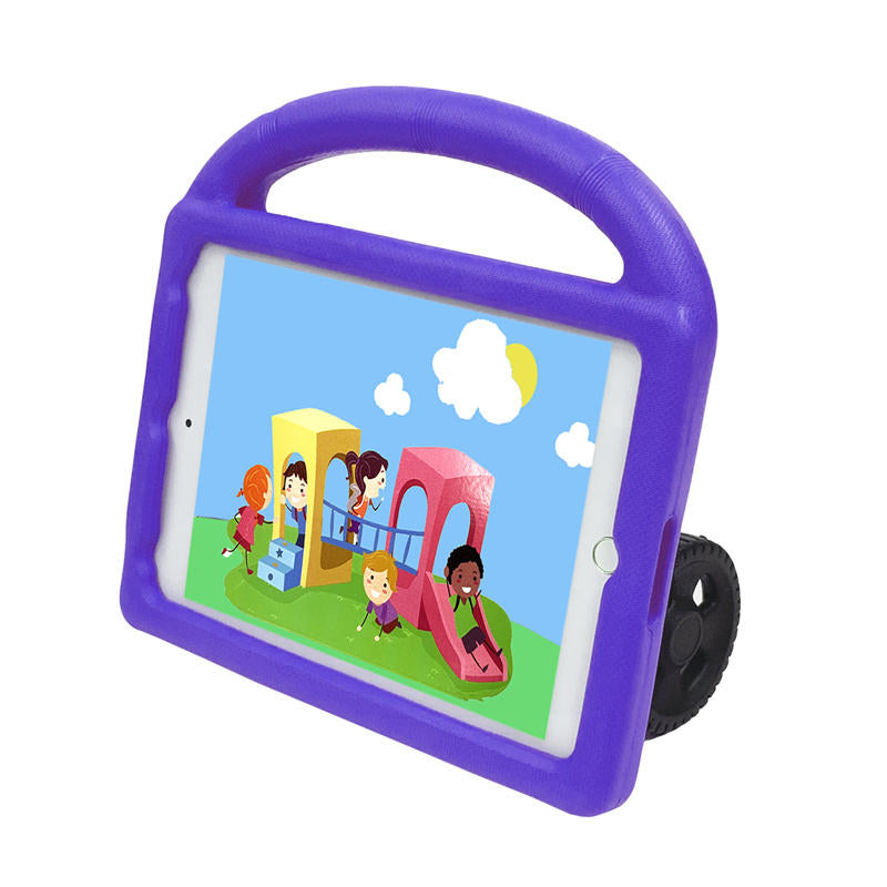 Wheel iPad Case For iPad Mini 1/2/3/4/5 Shockproof Stand Cover With Handle Stand-Purple