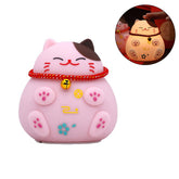 Lucky Cat Night Light Pat Light USB Rechargeable with 3 Colors-Pink