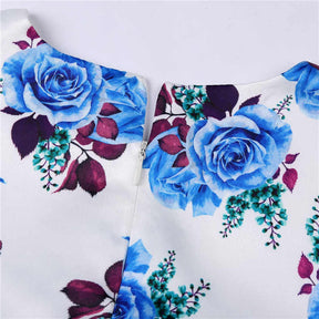 Floral Girls Dresses Summer Girl Clothes Sleeveless Dresses With Bow-Colorful Blue