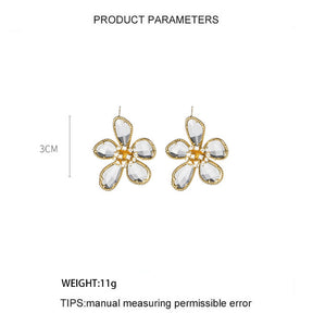 Women Crystal Flower Stud Hypoallergenic Earrings