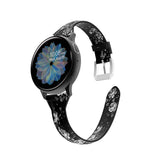 Slim Flower Printed Leather Bands For Samsung S3/Galaxy Watch 46mm(Black Gray Flower)